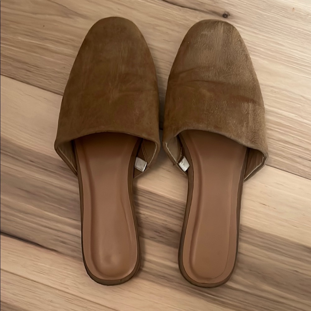 Brown Suede Women's Slip-On Mules